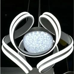 LAMPADARIO A LED 78 W CON SFERA CON BRILLANTINI GLITTER TECNOLOGIA CCT SWITCH B21-3C