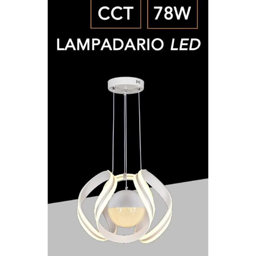 LAMPADARIO A LED 78 W CON SFERA CON BRILLANTINI GLITTER TECNOLOGIA CCT SWITCH B21-3C