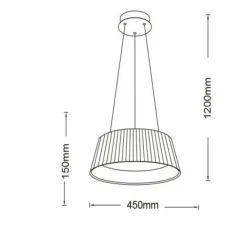 LAMPADARIO A LED 36 WATT 3240LM IP20 A SOSPENSIONE GRIGIO TECNOLOGIA CCT SWITCH B83-G3C