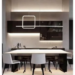 LAMPADARIO A SOSPENSIONE LED 48W DESIGN QUADRATO LINEA MODERNO BIANCO IP20 LAMPADA 01172