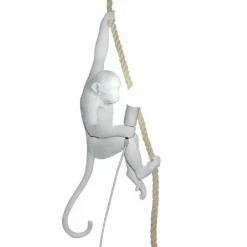 LAMPADARIO A SOSPENSIONE CON CORDA IN CANAPA A FORMA DI SCIMMIA SOFFITTO E27 B46