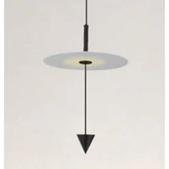 LAMPADARIO A SOSPENSIONE LAMPADA 12W LUCE LED 4000K DISCO BIANCO Ø23CM CONO NERO 32996