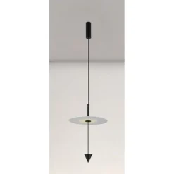 LAMPADARIO A SOSPENSIONE LAMPADA 12W LUCE LED 4000K DISCO BIANCO Ø23CM CONO NERO 32996