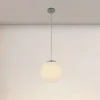 LAMPADARIO A SOSPENSIONE ARGENTO CON SFERA VETRO BIANCO ATTACCO E27 MINIMAL 33511