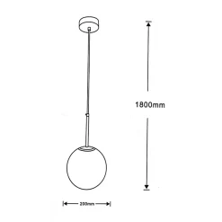 LAMPADARIO A SOSPENSIONE ORO CON SFERA VETRO BIANCO ATTACCO E27 MODERNO MINIMAL 33504
