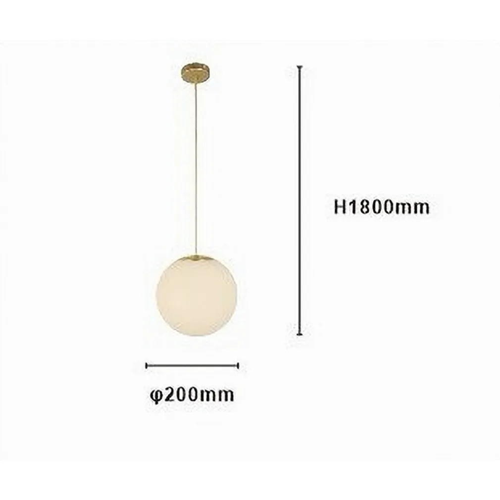 LAMPADARIO A SOSPENSIONE ORO CON SFERA VETRO BIANCO ATTACCO E27 MODERNO MINIMAL 33504