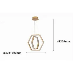LAMPADARIO A SOSPENSIONE LED 48 W ESAGONALE EFFETTO CRISTALLO MODERNO ORO 31852