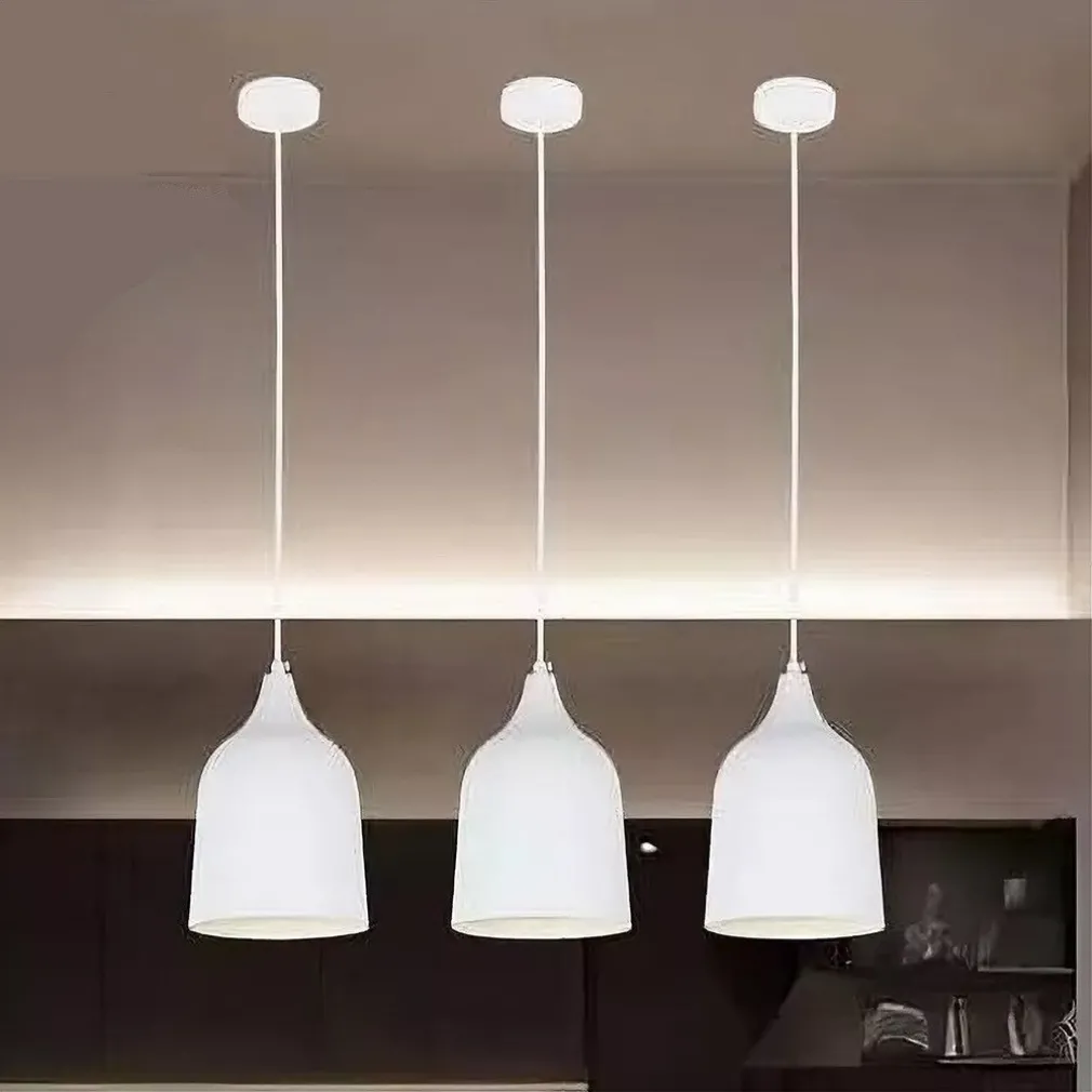 LAMPADARIO A SOSPENSIONE E27 FERRO PARALUME MODERNO CONTEMPORANEO CAMPANA BIANCO 33313
