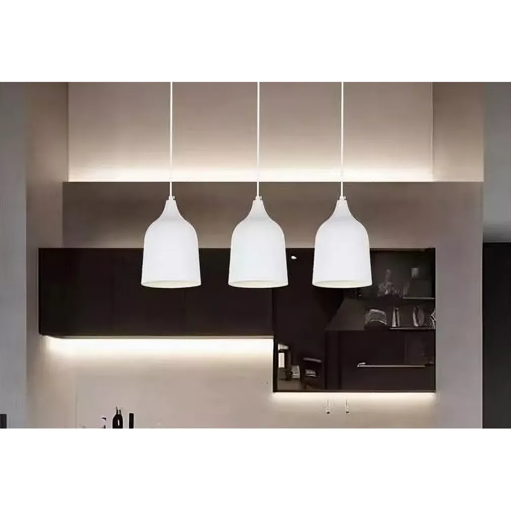 LAMPADARIO A SOSPENSIONE E27 FERRO PARALUME MODERNO CONTEMPORANEO CAMPANA BIANCO 33313