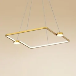 LAMPADARIO A SOSPENSIONE LED 30W QUADRATO CON TELECOMANDO DESIGN MODERNO ORO 71170