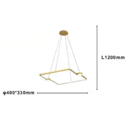 LAMPADARIO A SOSPENSIONE LED 30W QUADRATO CON TELECOMANDO DESIGN MODERNO ORO 71170