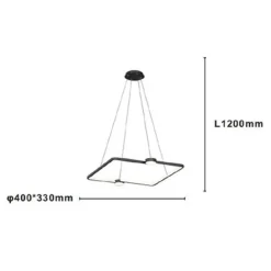 LAMPADARIO A SOSPENSIONE LED 30W QUADRATO CON TELECOMANDO DESIGN MODERNO NERO 71187