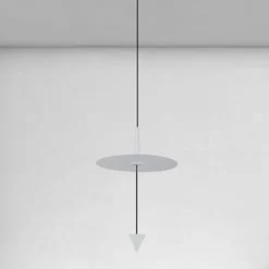 LAMPADARIO A SOSPENSIONE LAMPADA 12W LUCE LED 6500K DISCO Ø23CM CONO BIANCO 32989