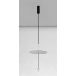 LAMPADARIO A SOSPENSIONE LAMPADA 12W LUCE LED 6500K DISCO Ø23CM CONO BIANCO 32989