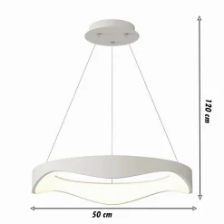 LAMPADARIO A SOSPENSIONE LED ONDA 38W ULTRA MODERNA 3 COLORAZIONI DI LUCE A67-3C