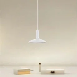 LAMPADARIO A SOSPENSIONE MODERNO CON PARALUME SEMISFERA IN FERRO BIANCO E27 33788