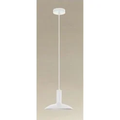 LAMPADARIO A SOSPENSIONE MODERNO CON PARALUME SEMISFERA IN FERRO BIANCO E27 33788