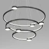 LAMPADARIO A SOSPENSIONE LED 96W 3 CERCHI CON TELECOMANDO DESIGN MODERNO NERO 71156