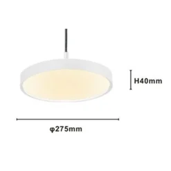 LAMPADARIO A SOSPENSIONE LED 40W BIANCO CERCHIO TONDO MODERNO MINIMAL LUCE 4000K 32873
