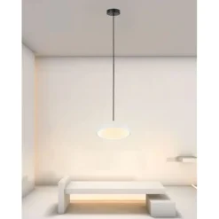 LAMPADARIO A SOSPENSIONE LED 40W BIANCO CERCHIO TONDO MODERNO MINIMAL LUCE 4000K 32873
