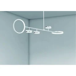 LAMPADARIO A SOSPENSIONE LED 37W CON 5 CERCHI LAMPADA ORIZZONTALE BIANCO LUCE FREDDA 71347
