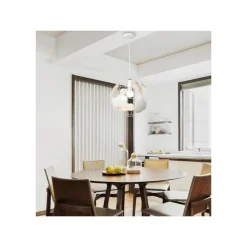 LAMPADARIO A SOSPENSIONE MAPPAMONDO E27 IN METALLO BIANCO SFERA GLOBO SOSPESO 33931