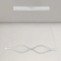 LAMPADARIO A SOSPENSIONE LED 58 W ONDA INFINITO CRISTALLO ONDULATO BIANCO 32125