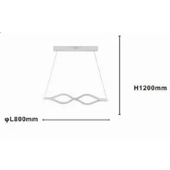 LAMPADARIO A SOSPENSIONE LED 58 W ONDA INFINITO CRISTALLO ONDULATO BIANCO 32125