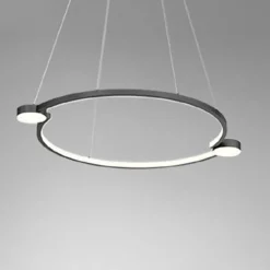 LAMPADARIO A SOSPENSIONE LED 20W CERCHIO CON TELECOMANDO DESIGN MODERNO NERO 71095