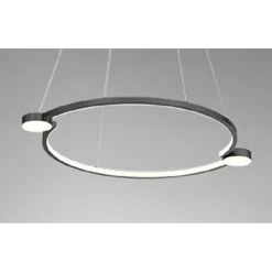 LAMPADARIO A SOSPENSIONE LED 20W CERCHIO CON TELECOMANDO DESIGN MODERNO NERO 71095