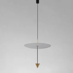 LAMPADARIO A SOSPENSIONE LAMPADA 18W LUCE LED 6500K DISCO BIANCO Ø42CM CONO ORO 33085