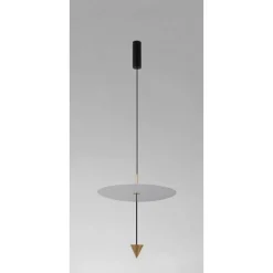 LAMPADARIO A SOSPENSIONE LAMPADA 18W LUCE LED 6500K DISCO BIANCO Ø42CM CONO ORO 33085