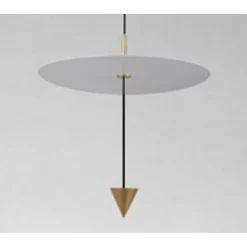 LAMPADARIO A SOSPENSIONE LAMPADA 18W LUCE LED 6500K DISCO BIANCO Ø42CM CONO ORO 33085