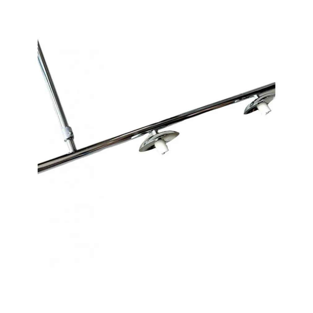 LAMPADARIO A SOSPENSIONE ARGENTO CON 4 SFERE BOLLE BIANCHE IN VETRO ATTACCO G9 33924