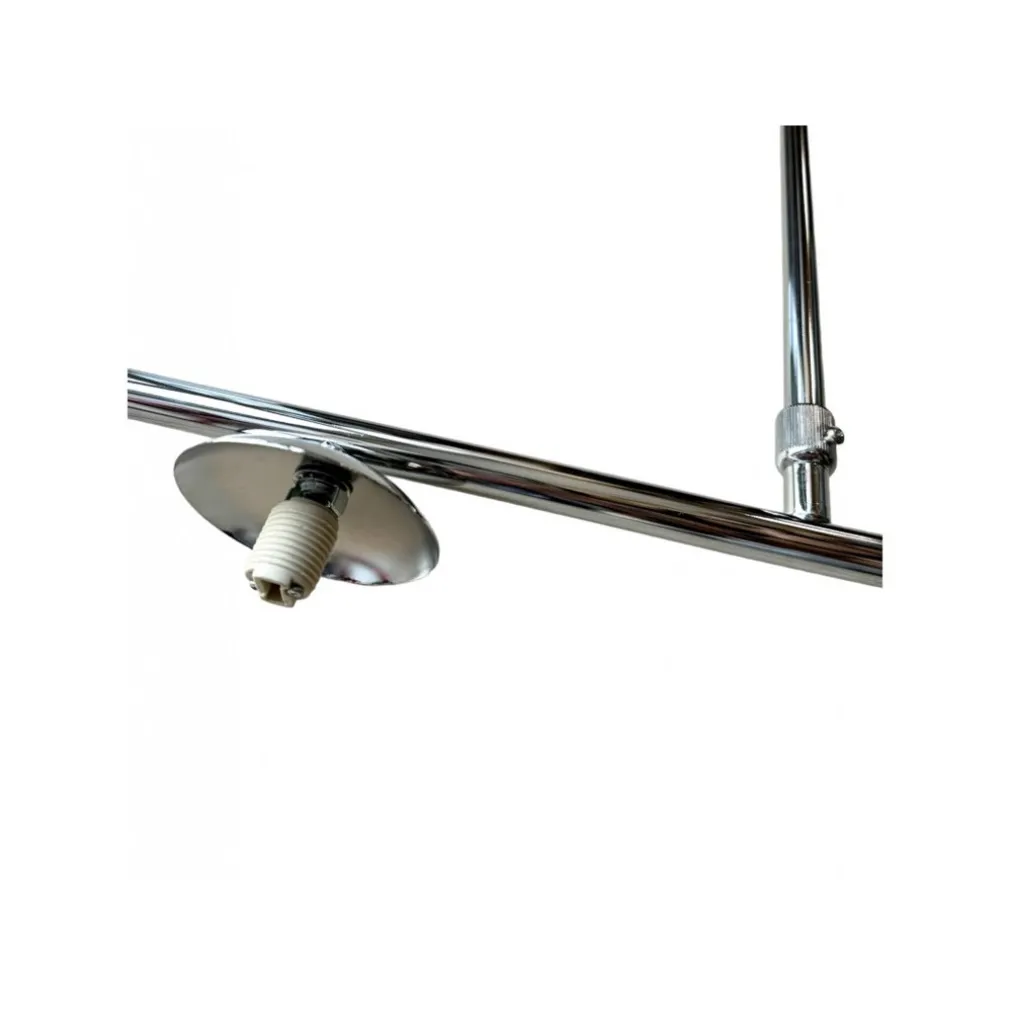 LAMPADARIO A SOSPENSIONE ARGENTO CON 4 SFERE BOLLE BIANCHE IN VETRO ATTACCO G9 33924