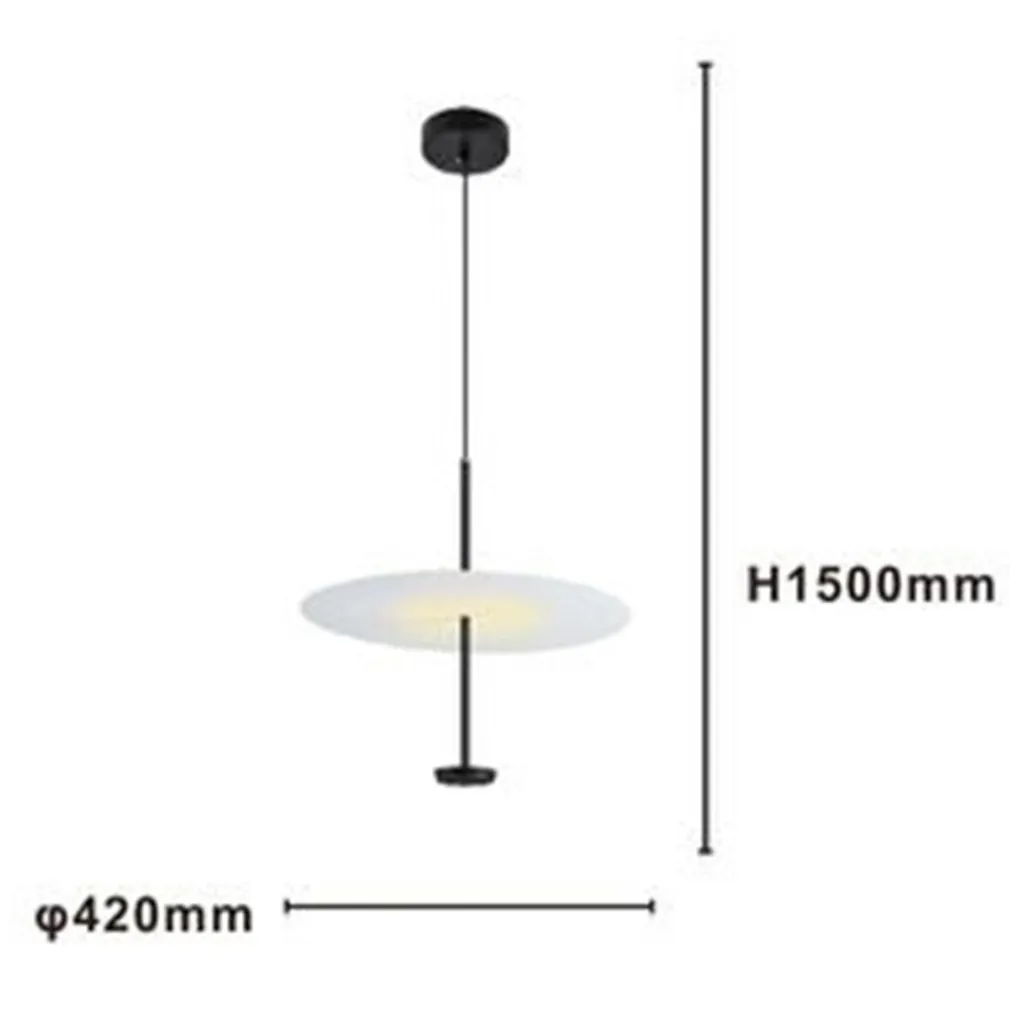 LAMPADARIO A SOSPENSIONE LUCE 4000K LED 18W DISCO PARALUME PIATTO BIANCO NERO TONDO 33177