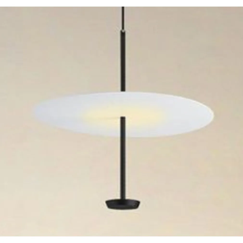 LAMPADARIO A SOSPENSIONE LUCE 4000K LED 18W DISCO PARALUME PIATTO BIANCO NERO TONDO 33177