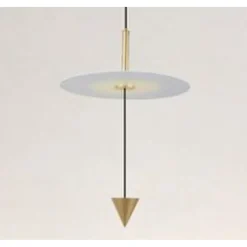 LAMPADARIO A SOSPENSIONE LAMPADA 12W LUCE LED 4000K DISCO BIANCO Ø23CM CONO ORO 32016
