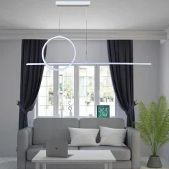 LAMPADARIO A SOSPENSIONE LED 48W DESIGN CERCHIO LINEA BIANCA IP20 LUCE 6500K 33580