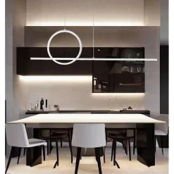 LAMPADARIO A SOSPENSIONE LED 48W DESIGN CERCHIO LINEA BIANCA IP20 LUCE 6500K 33580