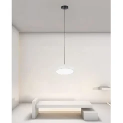 LAMPADARIO A SOSPENSIONE LED 40W BIANCO CERCHIO TONDO MODERNO MINIMAL LUCE 6500K 32880