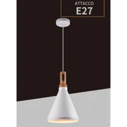 LAMPADARIO A SOSPENSIONE STILE INDUSTRIALE IN METALLO PENDENTE A CONO E27 A94