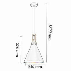 LAMPADARIO A SOSPENSIONE STILE INDUSTRIALE IN METALLO PENDENTE A CONO E27 A94