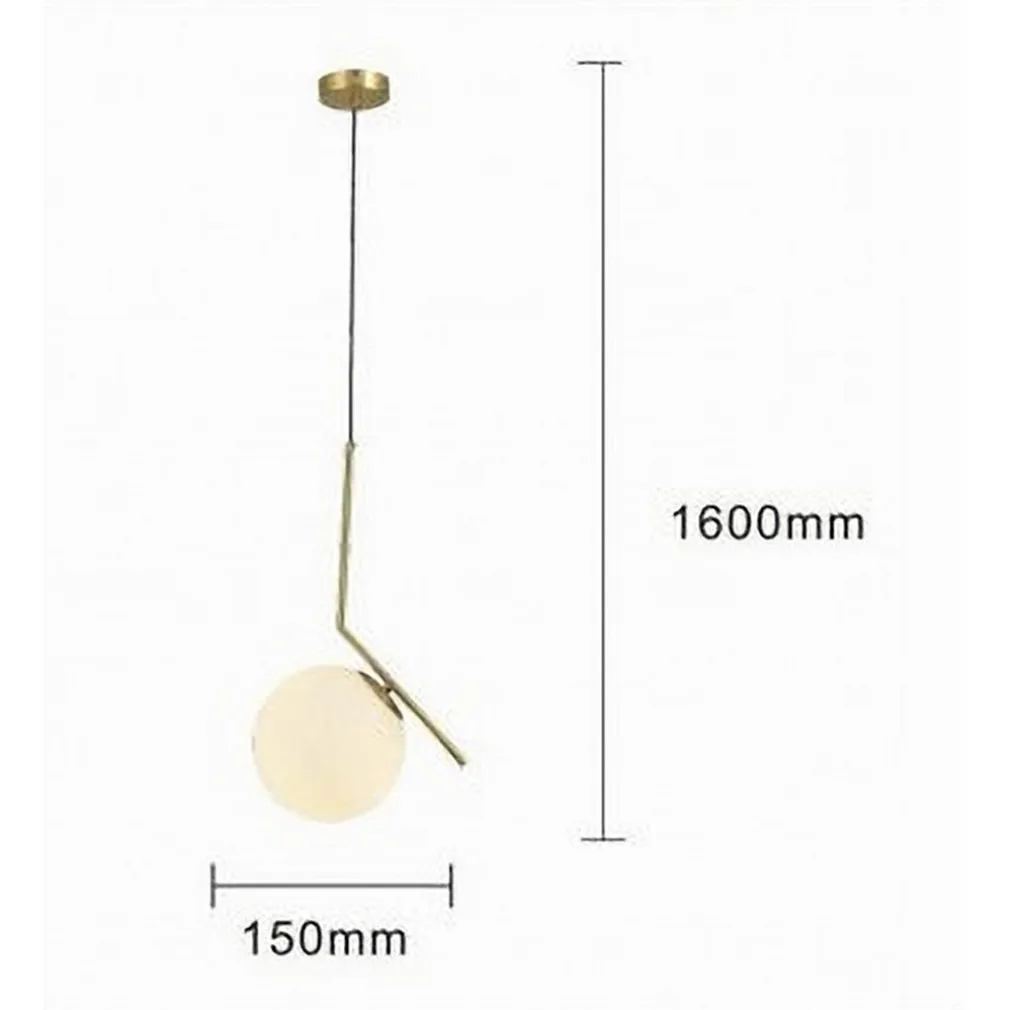 LAMPADARIO A SOSPENSIONE ATTACCO E27 ORO CON SFERA IN VETRO MODERNO MINIMAL 32828