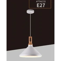 LAMPADARIO A SOSPENSIONE STILE INDUSTRIALE LAMPADA PENDENTE E27 NERO BIANCO A92