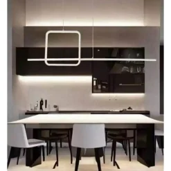 LAMPADARIO A SOSPENSIONE LED 48W DESIGN QUADRATO LINEA BIANCO IP20 LUCE 6500K 33542