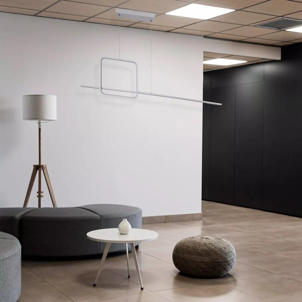 LAMPADARIO A SOSPENSIONE LED 48W DESIGN QUADRATO LINEA BIANCO IP20 LUCE 6500K 33542