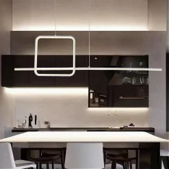 LAMPADARIO A SOSPENSIONE LED 48W DESIGN QUADRATO LINEA BIANCO IP20 LUCE 6500K 33542