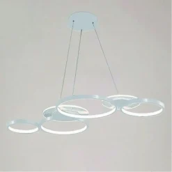 LAMPADARIO A SOSPENSIONE LED BIANCO 62W 6 ANELLI LUMINOSI MODERNO LUCE 6500K 71408