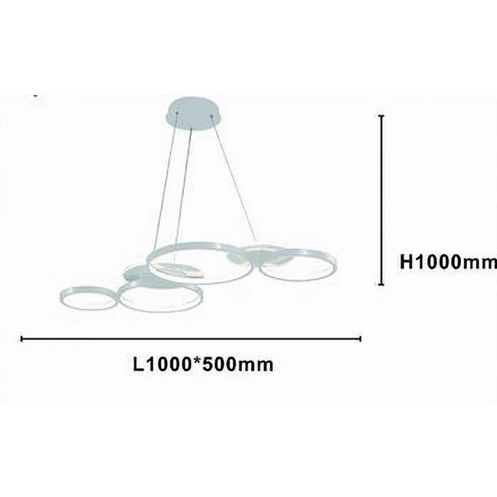 LAMPADARIO A SOSPENSIONE LED BIANCO 62W 6 ANELLI LUMINOSI MODERNO LUCE 6500K 71408